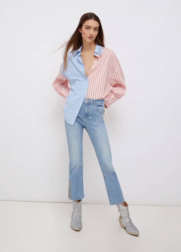 Camicia a righe con pietre gioiello - Liu Jo