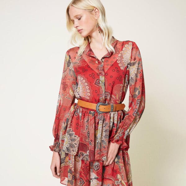 Abito in  creponne a fiori-TWINSET MILANO
