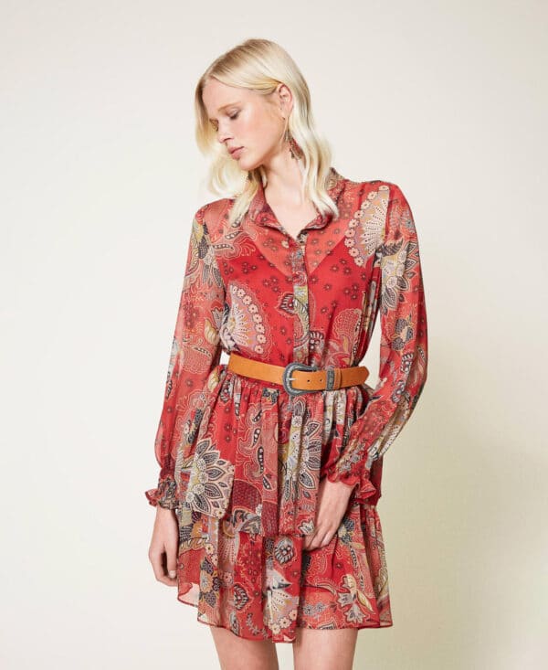 Abito in  creponne a fiori-TWINSET MILANO